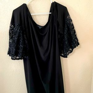 Cold shoulder black dress